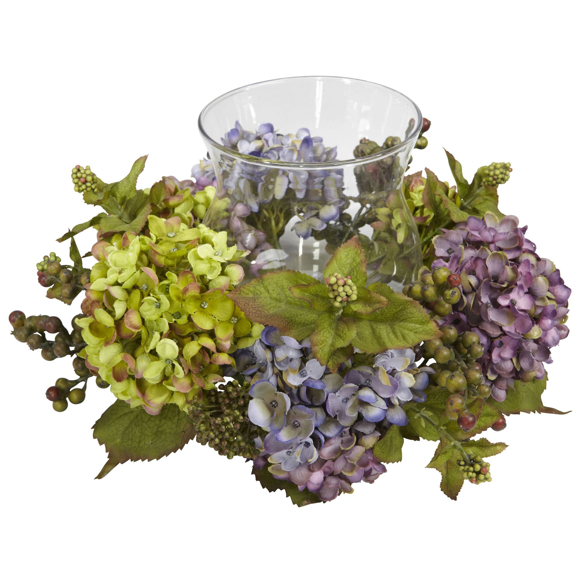 7" Mixed Hydrangea Arrangement with Vase